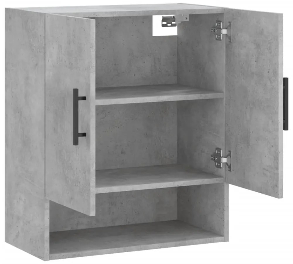 betonszürke szerelt fa faliszekrény 60 x 31 x 70 cm