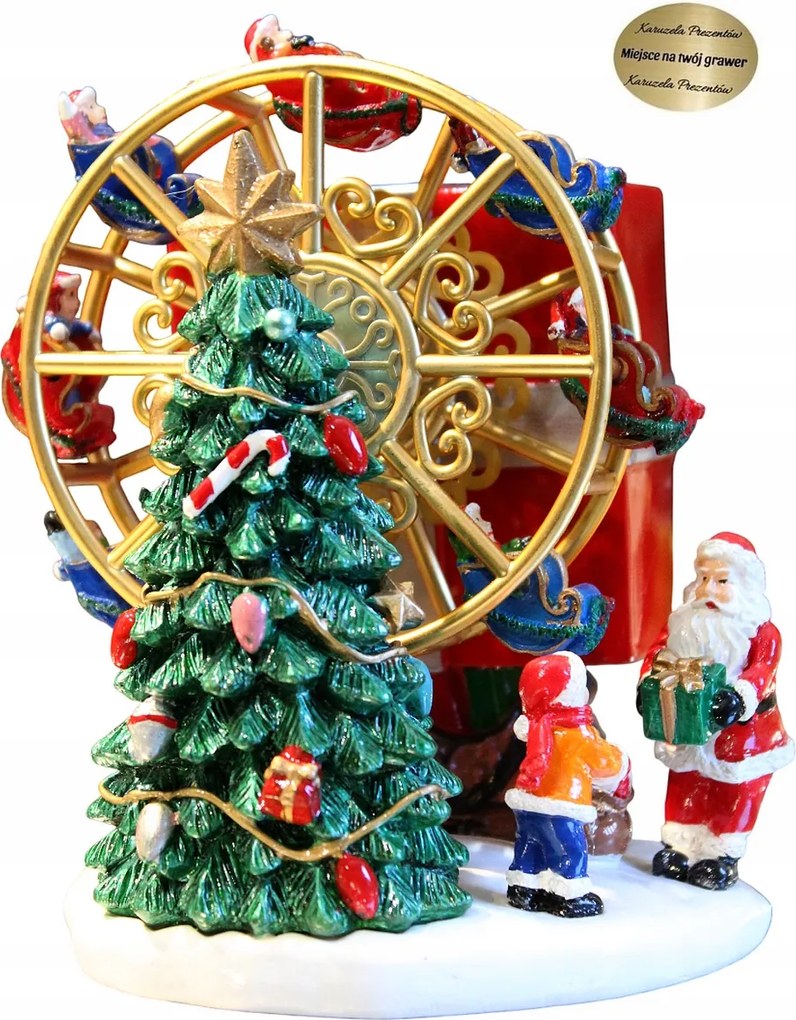 Körhinta Óriáskerék Zenedoboz Mikulás Karácsonyfa Manók Ajándék Vintage Stílus