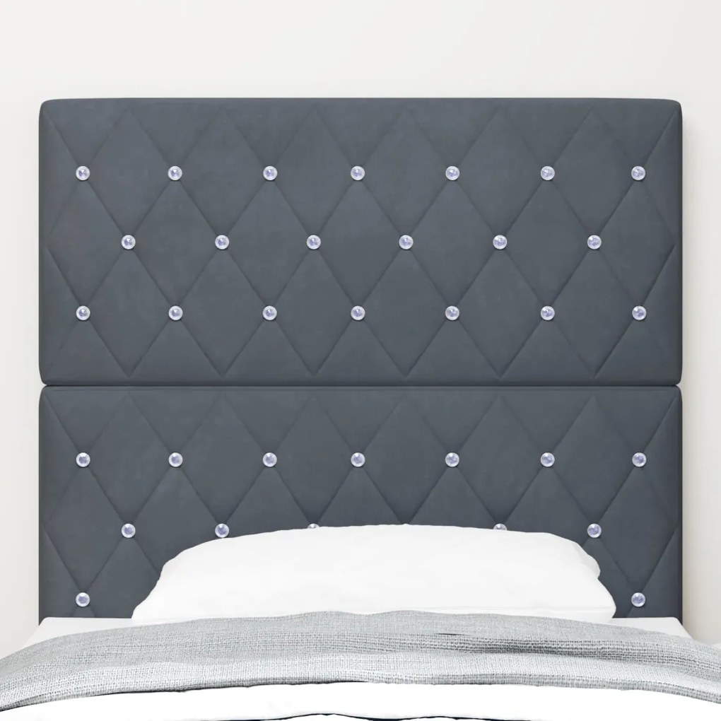 LED fejtámla, sötétszürke, 90 cm, bársony