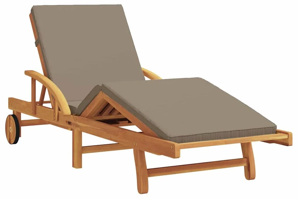 vidaXL Napozó párnával 1-személy Tópszínű 200 x 67 x 84cm Tömör akácfa