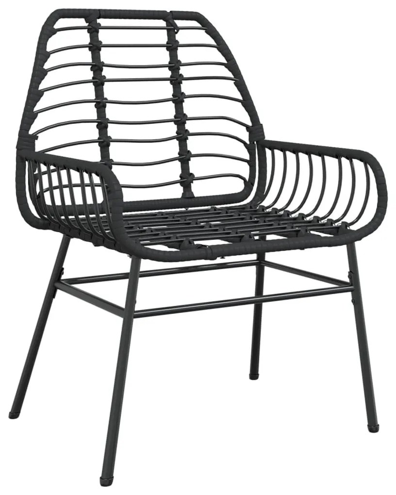 2 db fekete polyrattan kerti szék