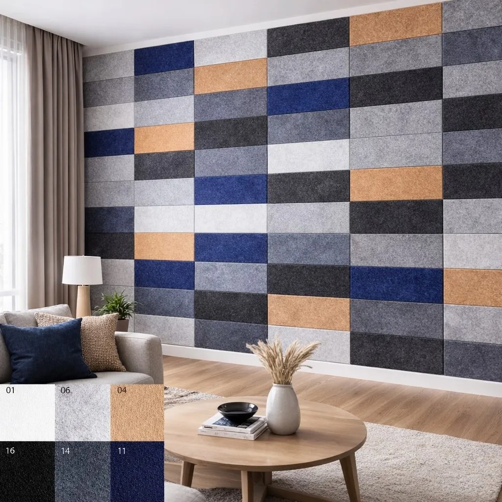 Bilnora extra sűrű akusztikai filc falpanel 120x30x1,2cm vastag - 14 sötét szűrke
