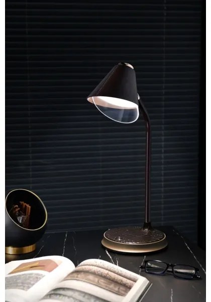 Immax 08971L - FINCH LED asztali lámpa, 9W, 12cm, 230V, barna/arany