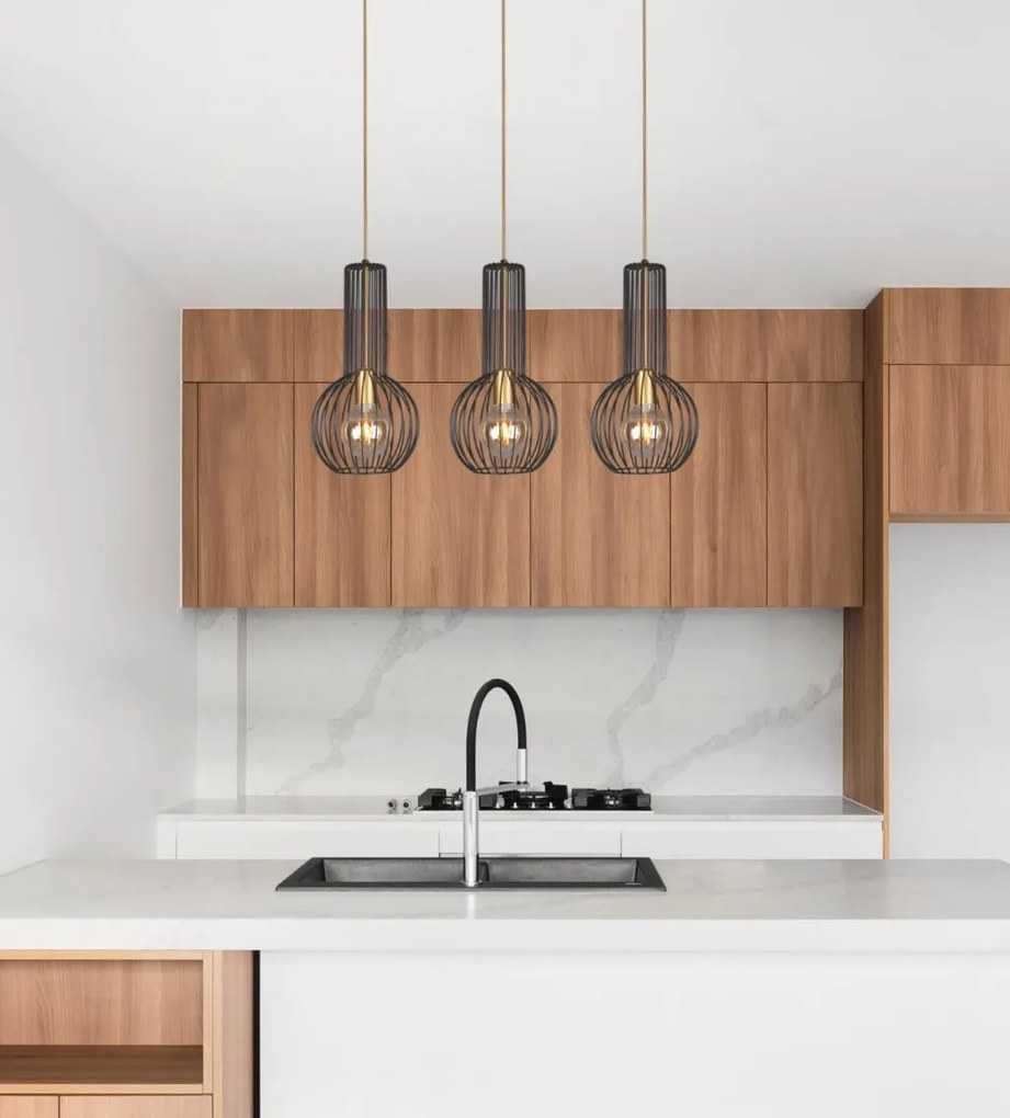KAJA K-4521 ARVI BLACK Többágú Függesztett Lámpa Fekete E27 IP20