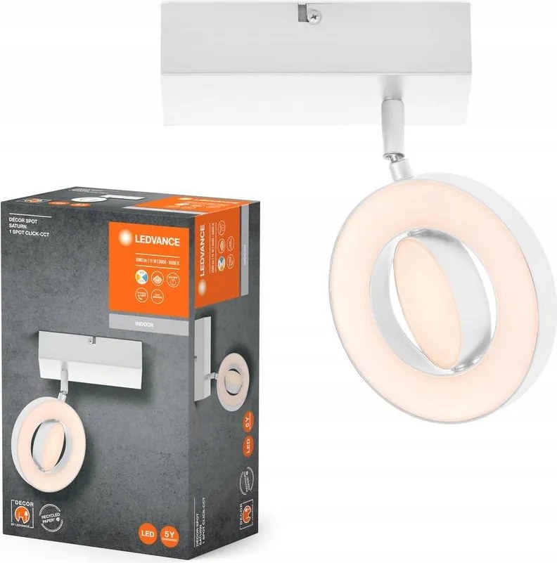 Led lámpa Falra szerelhető lámpatest 11W 340lm Cct fehér szem spot Saturn Ledvance