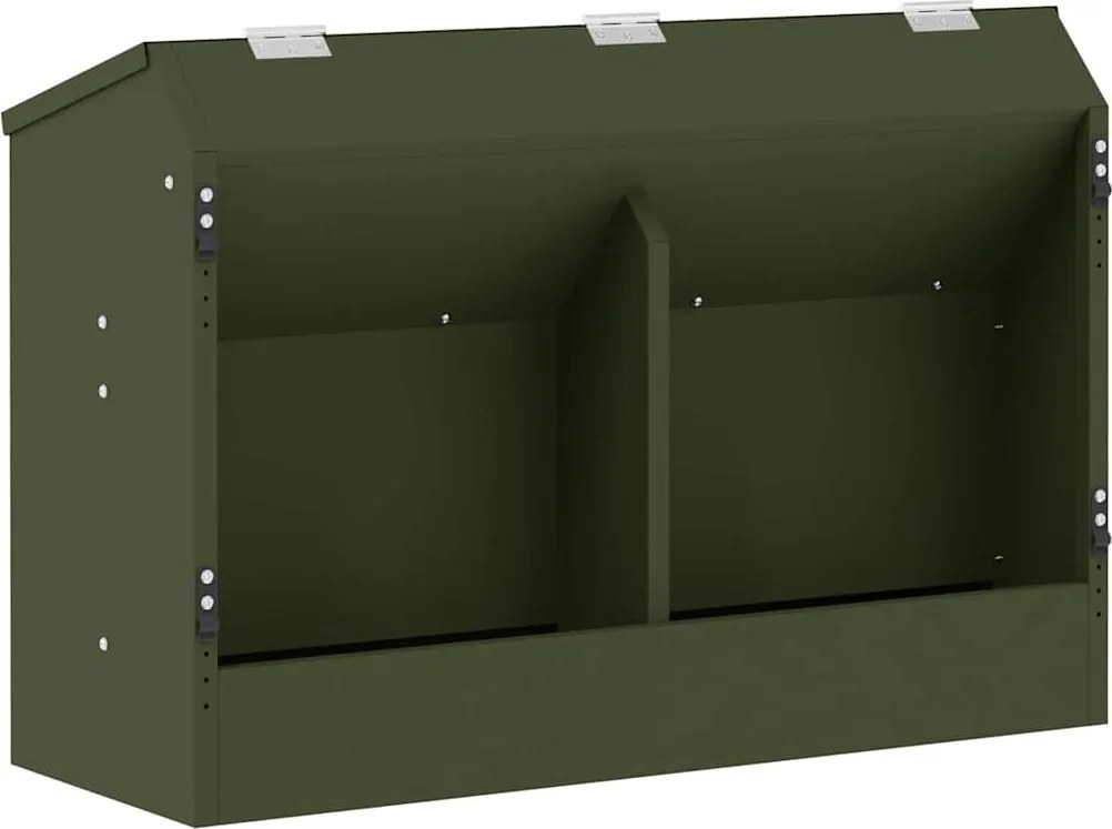 vidaXL Nyúl Etető Olajzöld 64.5 x 25.5 x 45.5 cm