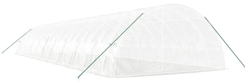 fehér acélvázas melegház 120 m² 20x6x2,85 m