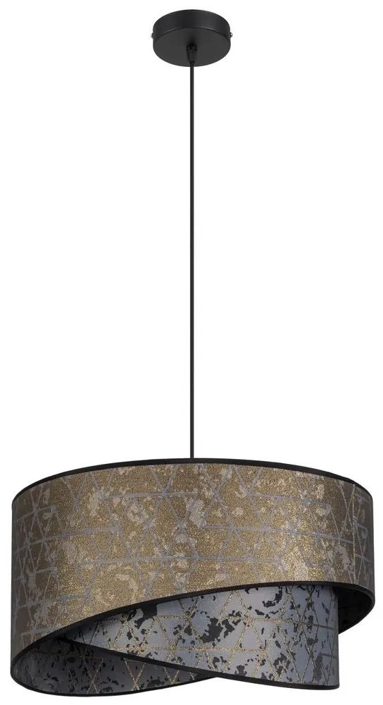 Csillár zsinóron REZO 1xE27/60W/230V szürke/arany