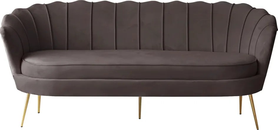 Luxus kanapé, 3 személyes, szürkésbarna Velvet szövet/arany, Art-deco, NOBLEO TYP 2