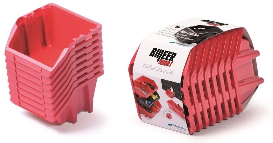Kistenberg Tárolódoboz készlet 8db BINEER SHORT 144x118x84 mm piros