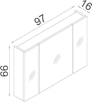 Nuvola tükrös szekrény, 97 cm – TR785PNC1134