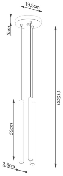 Sollux SL.1273 - Csillár zsinóron PASTELO 3xG9/8W/230V beton