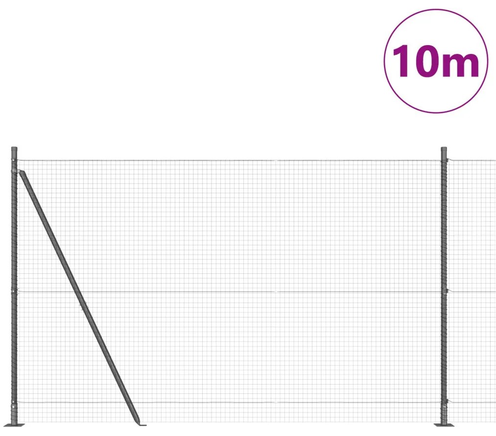 Kerítésoszlop Készlet 2 Db Szürke Horganyzott acél 10 x 1,5 m