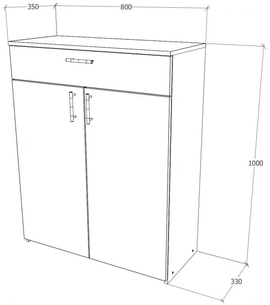 Pietro Komód 2 ajtós Sonoma N