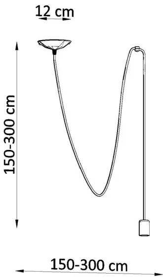 Sollux SL.0369 - Csillár zsinóron EDISON 1 1xE27/60W/230V pók fekete