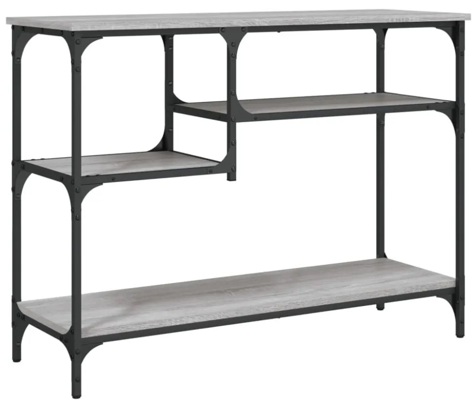 szürke sonoma színű tálalóasztal polcokkal 100 x 35 x 75 cm