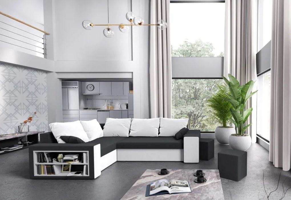 SPOKANE ágyazható sarok ülőgarnitúra, 260x66x180, mikrofáze 15/22, balos