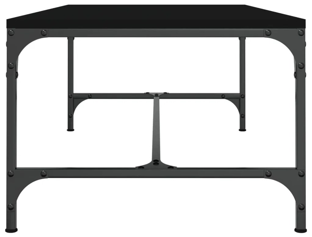 Fekete szerelt fa dohányzóasztal 80 x 50 x 35 cm
