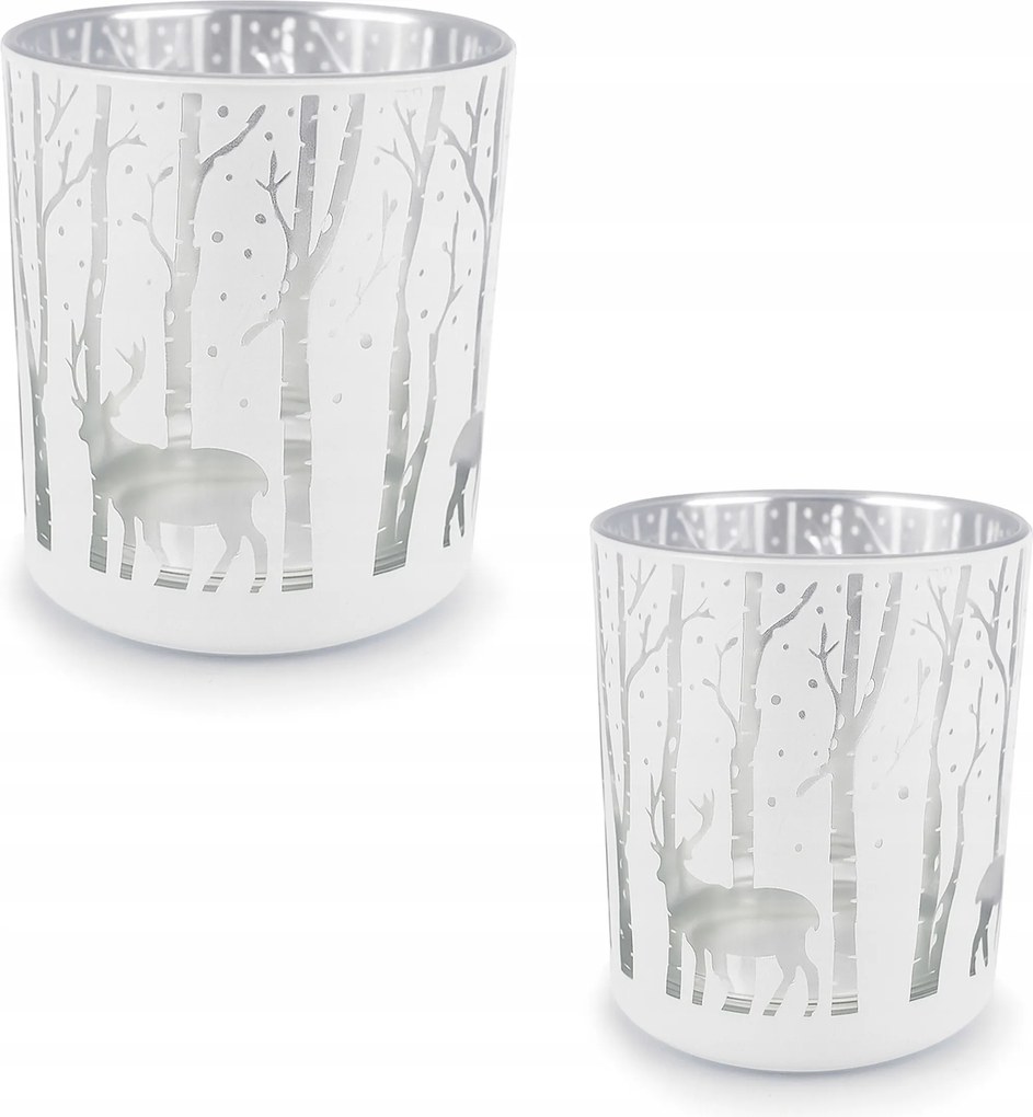 2 db-os dekoratív vadász gyertyatartó szett ajándékba Bikák Az Erdőben