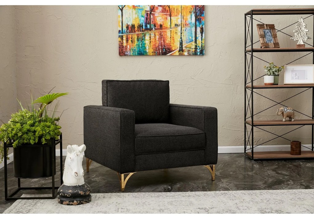 Fotel Berlin - Antracit, Arany