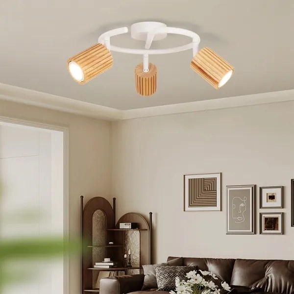 Brilagi - MODERN WOOD mennyezeti spotlámpa 3xGU10/8W/230V fa/fehér