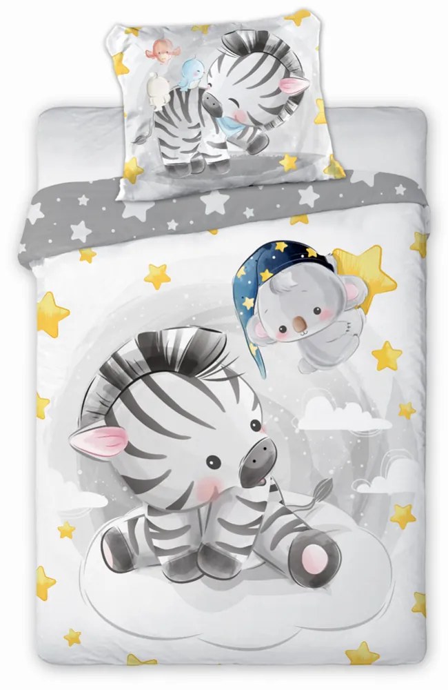 Gyerek pamut ágynemű ZEBRA 100x135cm