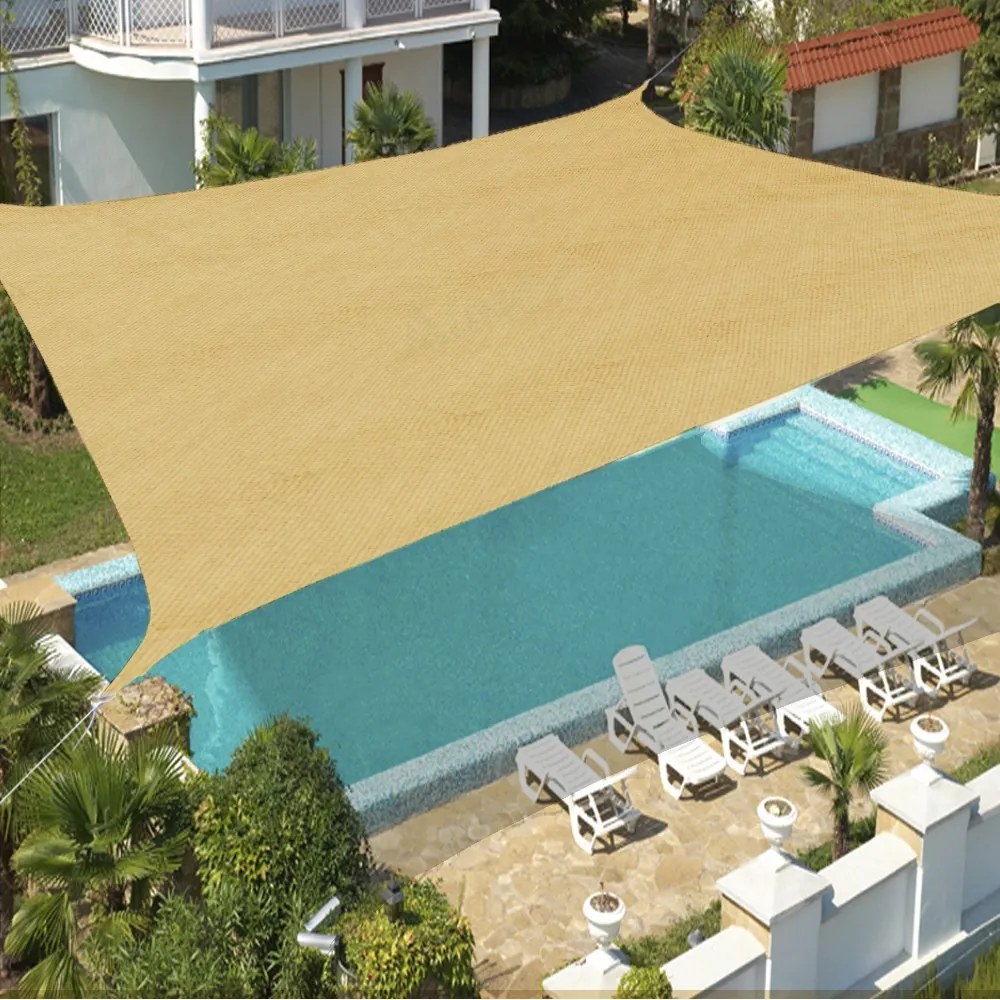 Négyzet alakú napvitorla SHADOW 5 x 5 m, bézs