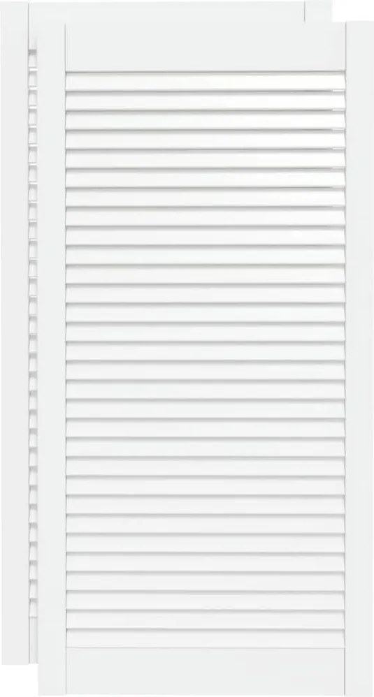 vidaXL 2 db fehér tömör fenyőfa lamellás szekrényajtó 99,3 x 49,4 cm