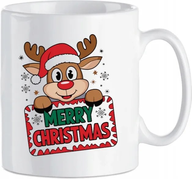 Karácsonyi bögre Rénszarvas Merry Christmas Mikulás ajándék 330 ml