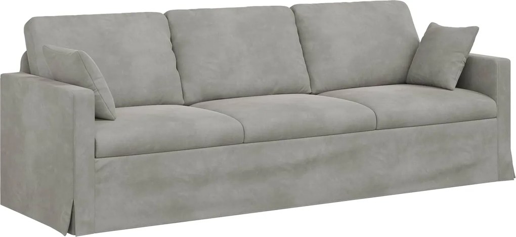 vidaXL Kanapé Világosszürke 228 x 78 x 80 cm Bársony