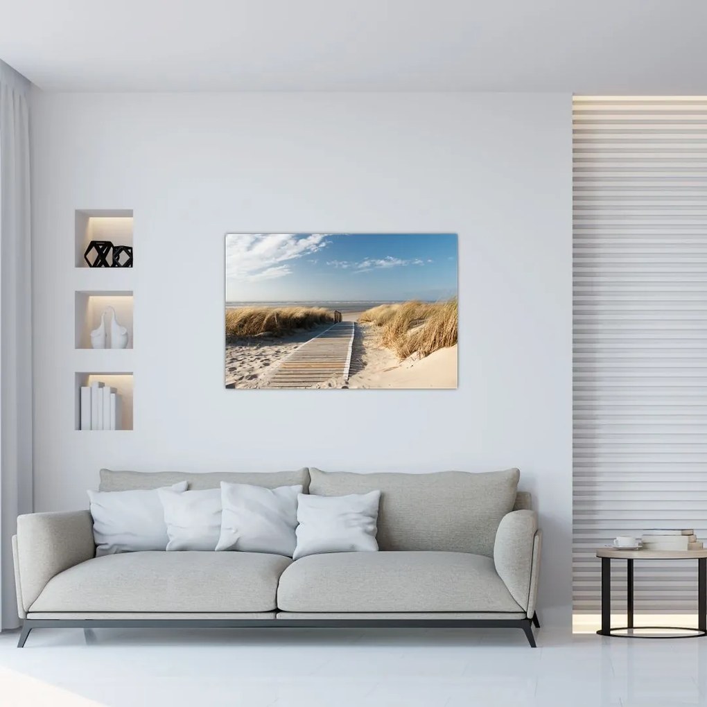 Kép - Homokos strand Langeoog szigetén, Németországban (90x60 cm)