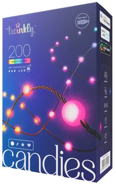 Twinkly TWKP200RGB-G - LED RGB Dimmelhető karácsonyi lánc 200xLED 14 m USB Wi-Fi