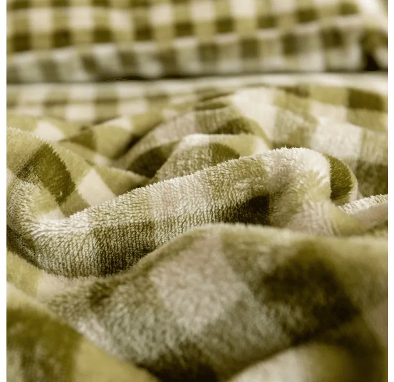 Mikroplüss ágyneműhuzat KELVIO zöld Ágyneműhuzat mérete: 2 db 70 x 90 cm | 200 x 220 cm