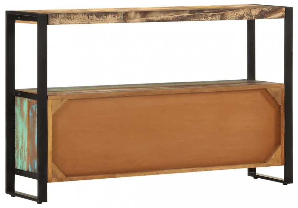 tömör újrahasznosított fa tálalószekrény 120 x 30 x 75 cm