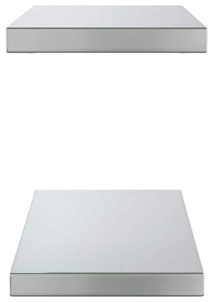 2 db ezüstszínű rozsdamentes acél fali polc 50 x 23,5 x 3 cm