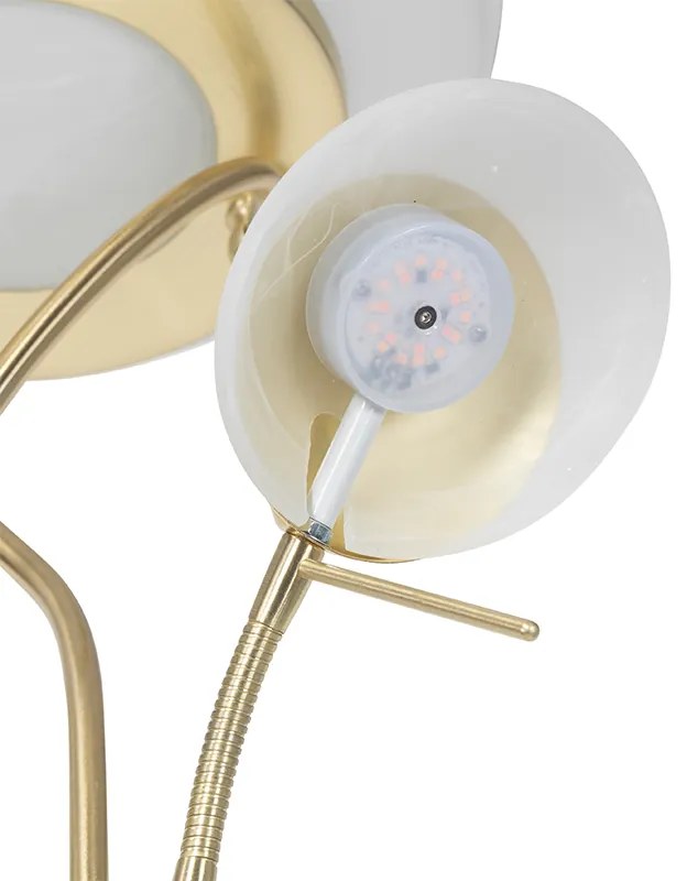 Állólámpa sárgaréz olvasólámpával, LED-del és dimmerrel - Empoli