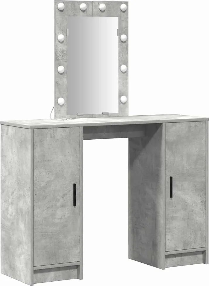 vidaXL Öltözködőasztal ajtóval Világosszürke 102 x 33 x 135 cm Faanyag