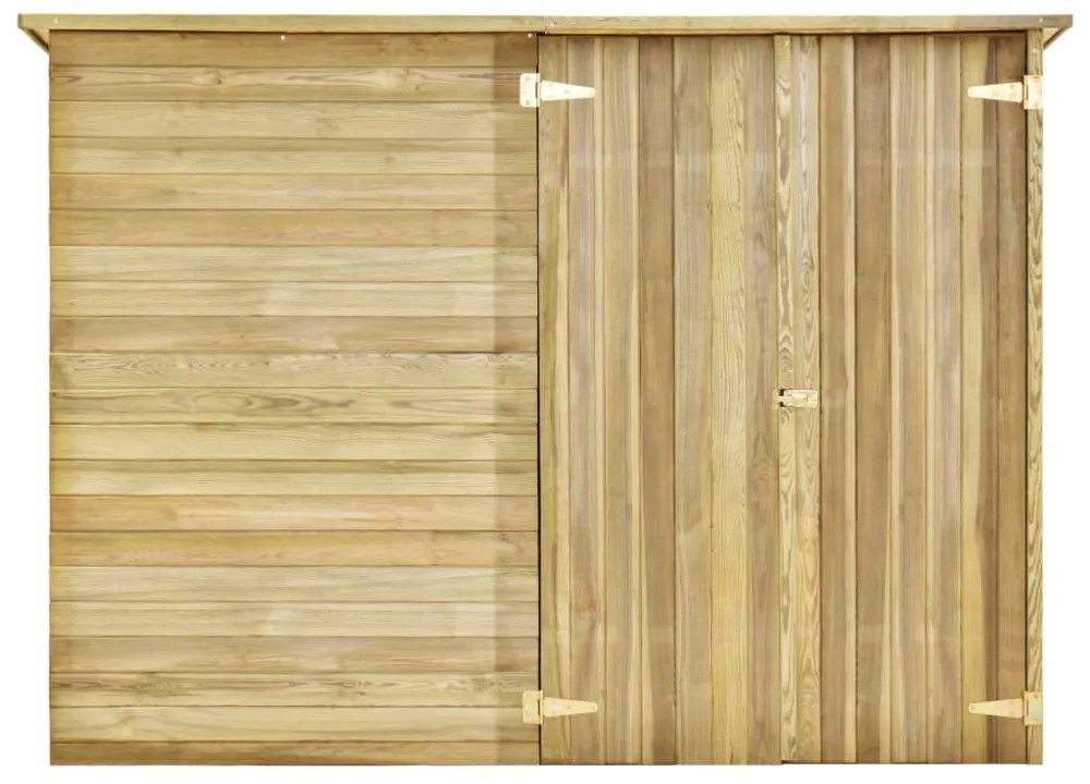 impregnált fenyőfa kerti kerékpártároló 232 x 110 x 170 cm