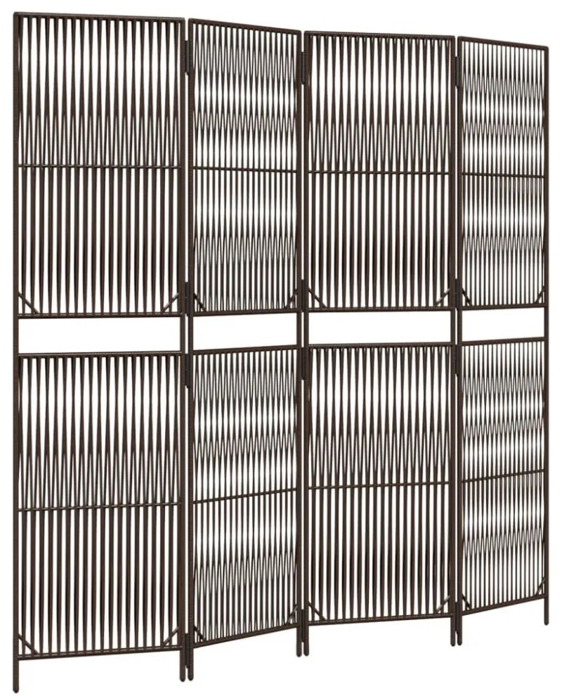 barna 4 paneles polyrattan térelválasztó