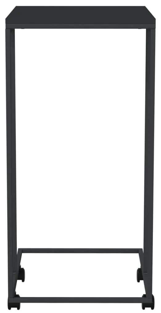 Fekete szerelt fa kisasztal kerekekkel 40 x 30 x 63,5 cm
