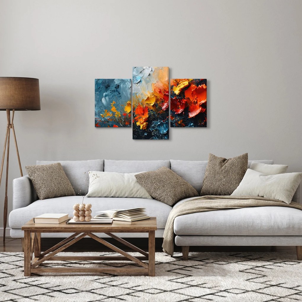 Kép - Virágok absztrakt festménye III. (90x60 cm)