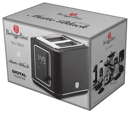 BerlingerHaus Digitális kenyérpirító (870 W) Matte Black Collection BH/9660