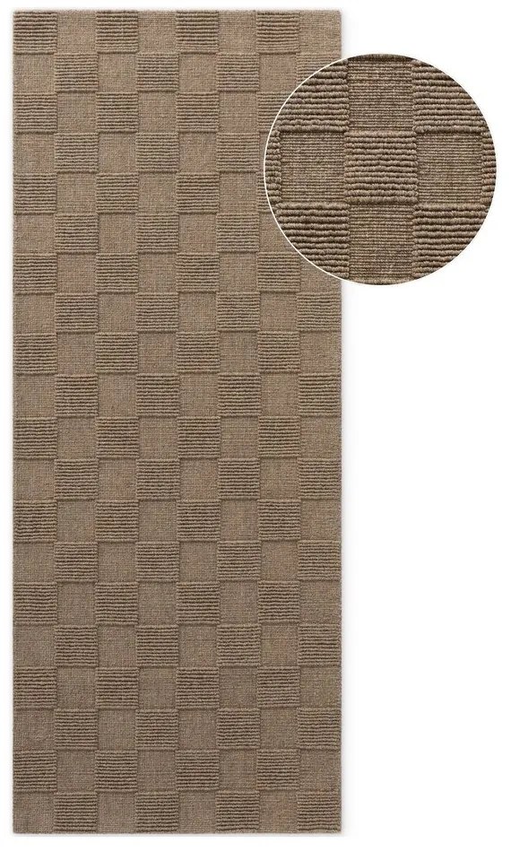 Barna kézi szövésű gyapjú futószőnyeg 80x200 cm Scala – Villeroy&amp;Boch