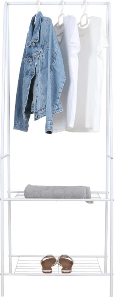Ruhaállvány polcokkal, fehér, RETOR