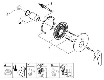GROHE 29190001 - BAUEDGE kádcsaptelep DN 15, fényes króm