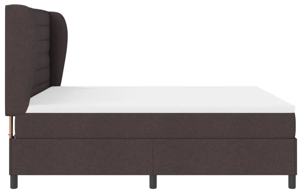 Boxspring Ágy Matrac nélkül Sötétbarna 180x200 cm Szövet