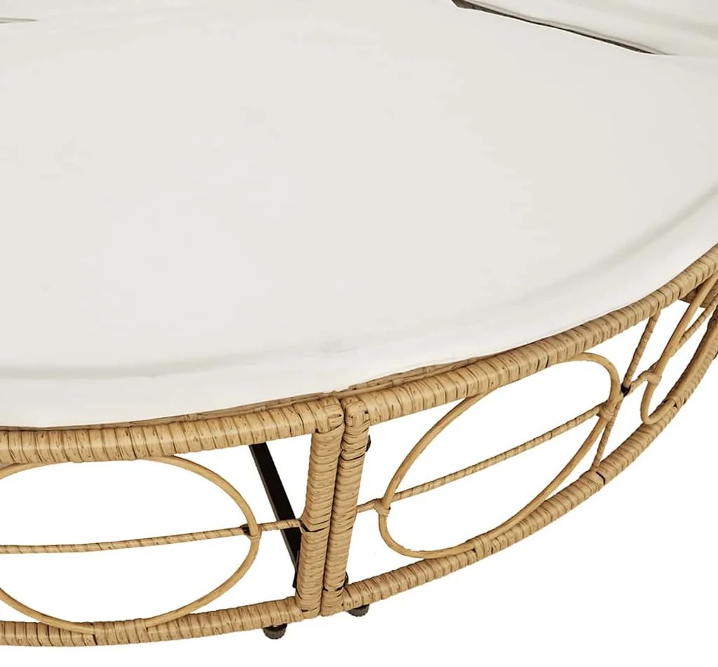 polyrattan kültéri napozóágy baldachin nélkül