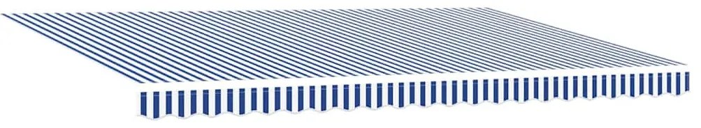 Behúzható napellenző with Kék és fehér 4.5 x 3 m Szövet és fém