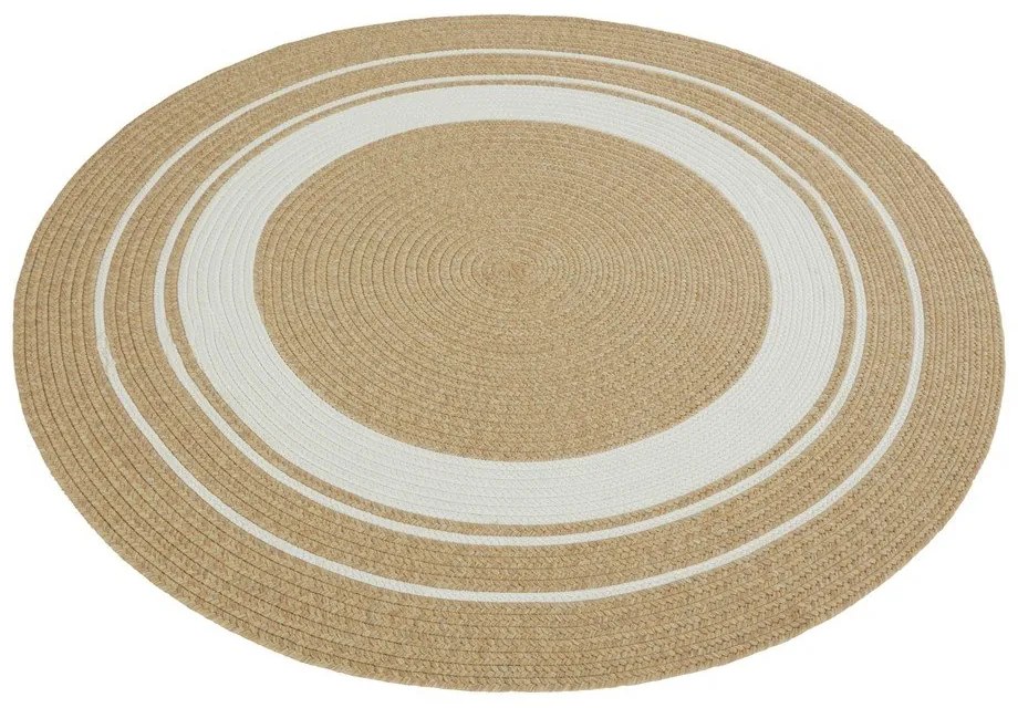 Természetes színű kerek kültéri szőnyeg ø 150 cm - NORTHRUGS