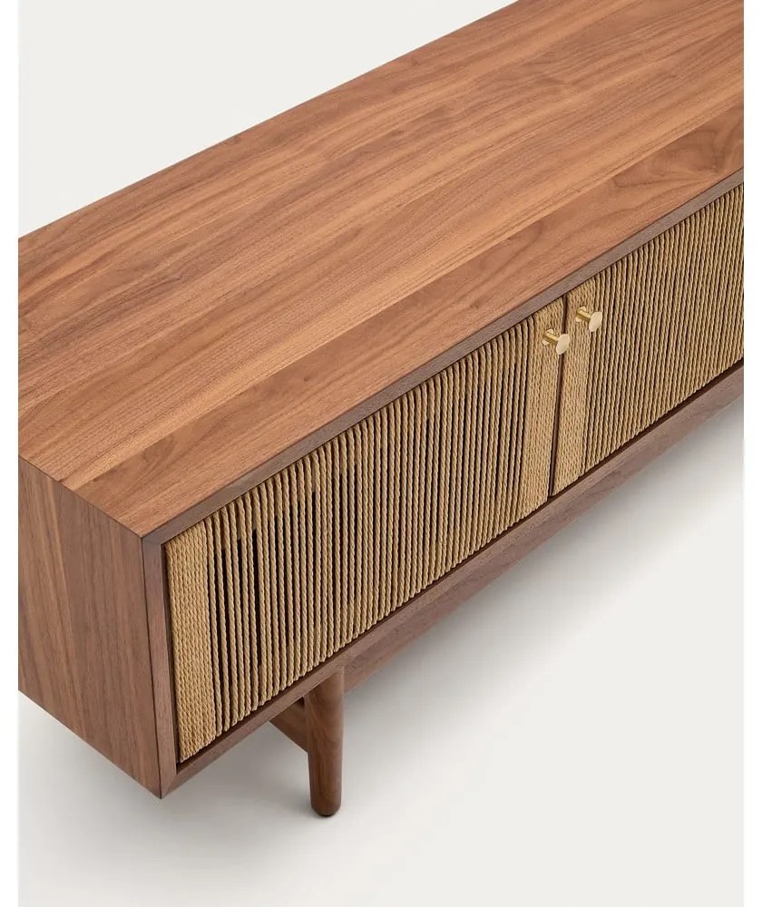 Barna TV-állvány diófa dekorral 200x50 cm Elan – Kave Home